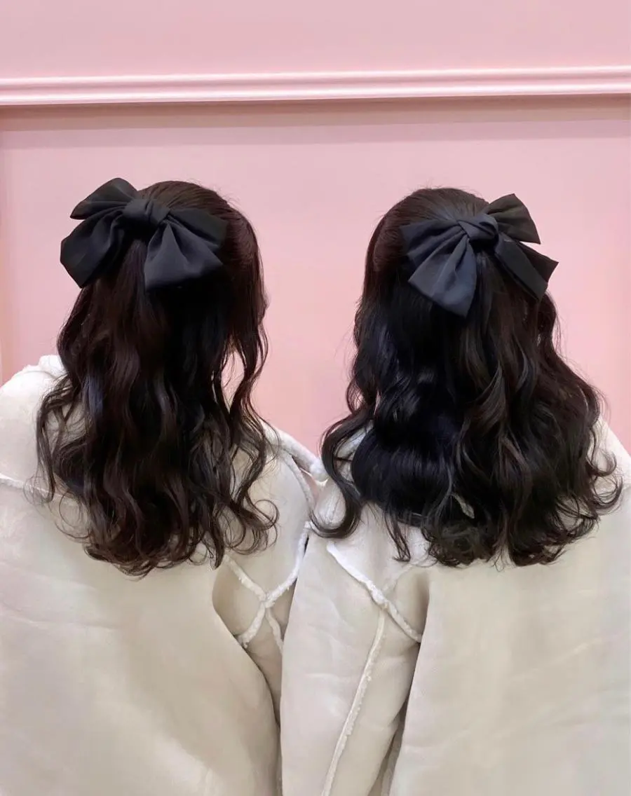 セミロング ヘアアレンジ ハーフアップ lien ヒジリのヘアスタイル