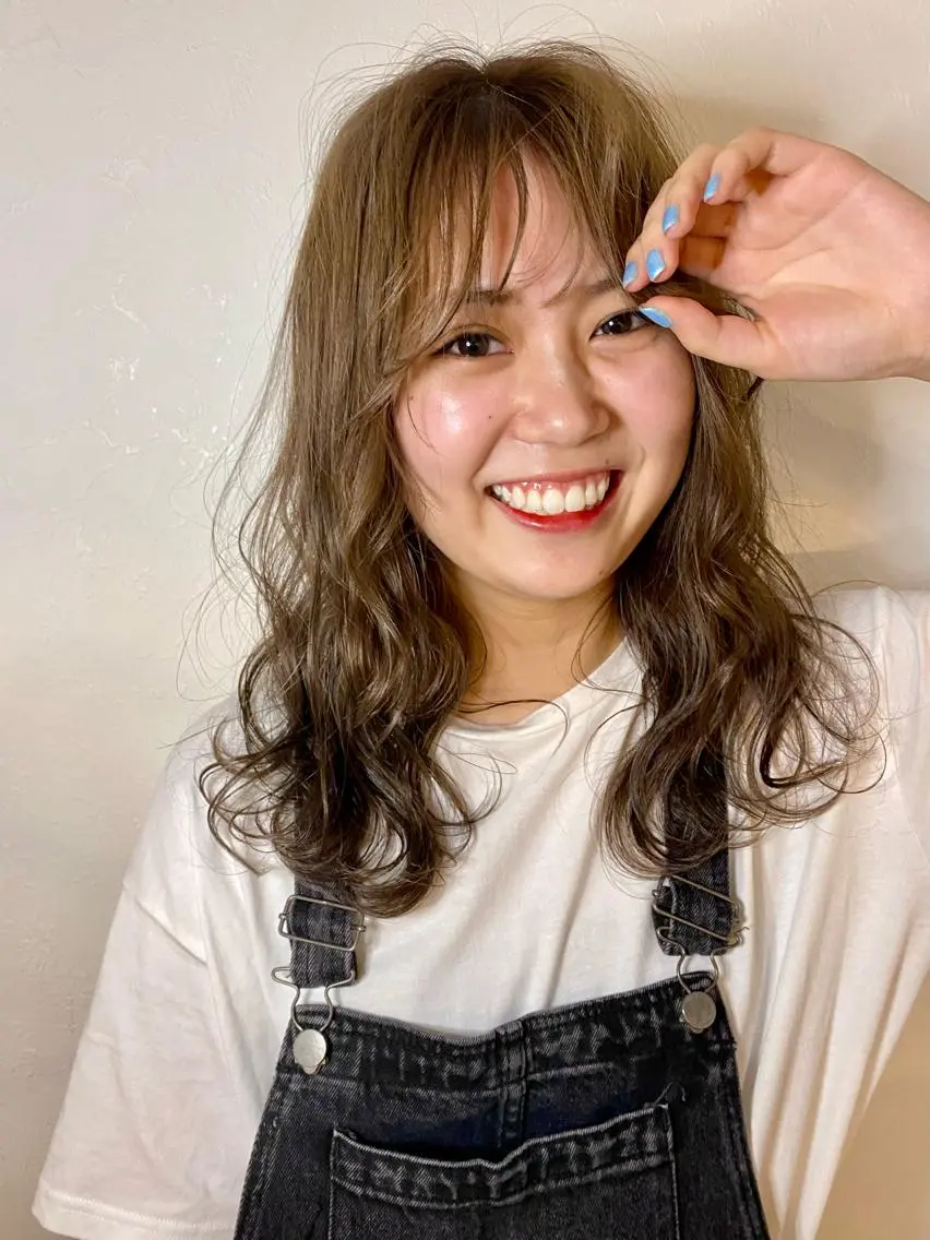 セミロング カラー パーマ カット ヘアカラー トリートメント m ā l o. マァロのヘアスタイル