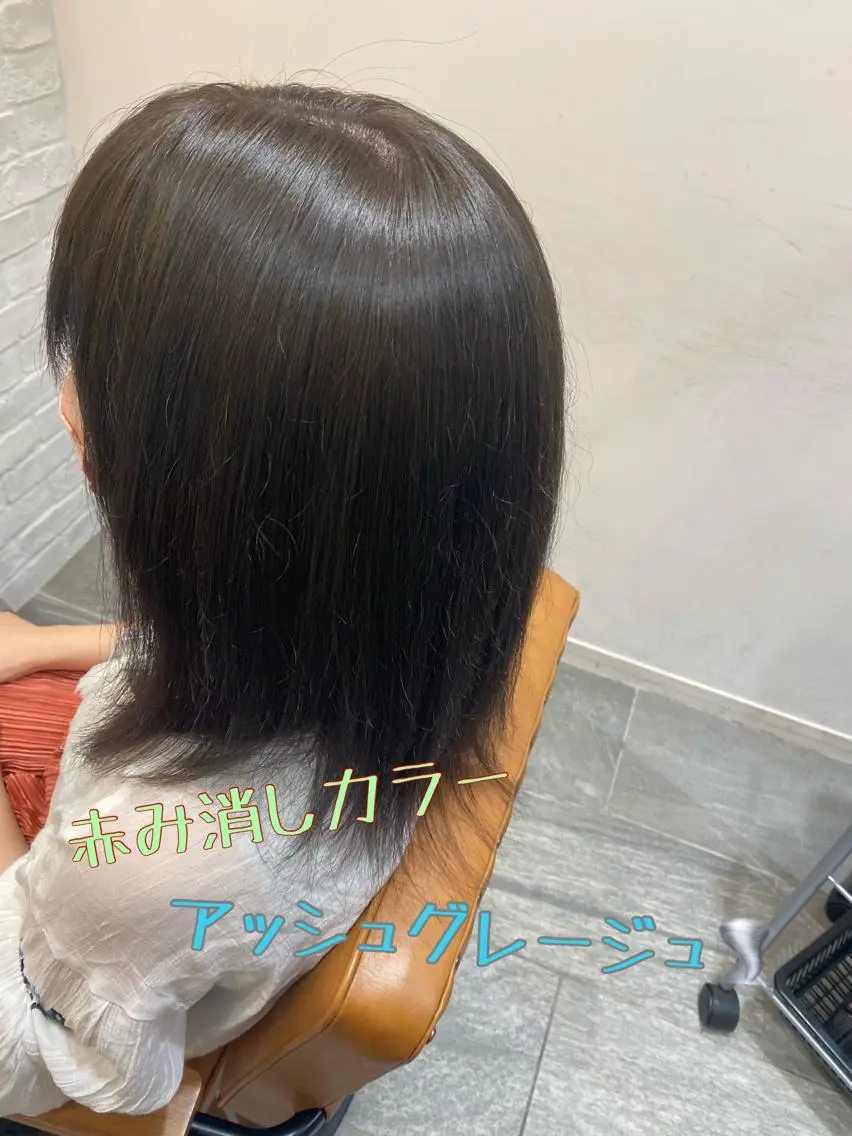 ロング カラー アッシュ 透明感カラー コテ巻き風パーマ✨ かつみのヘアスタイル