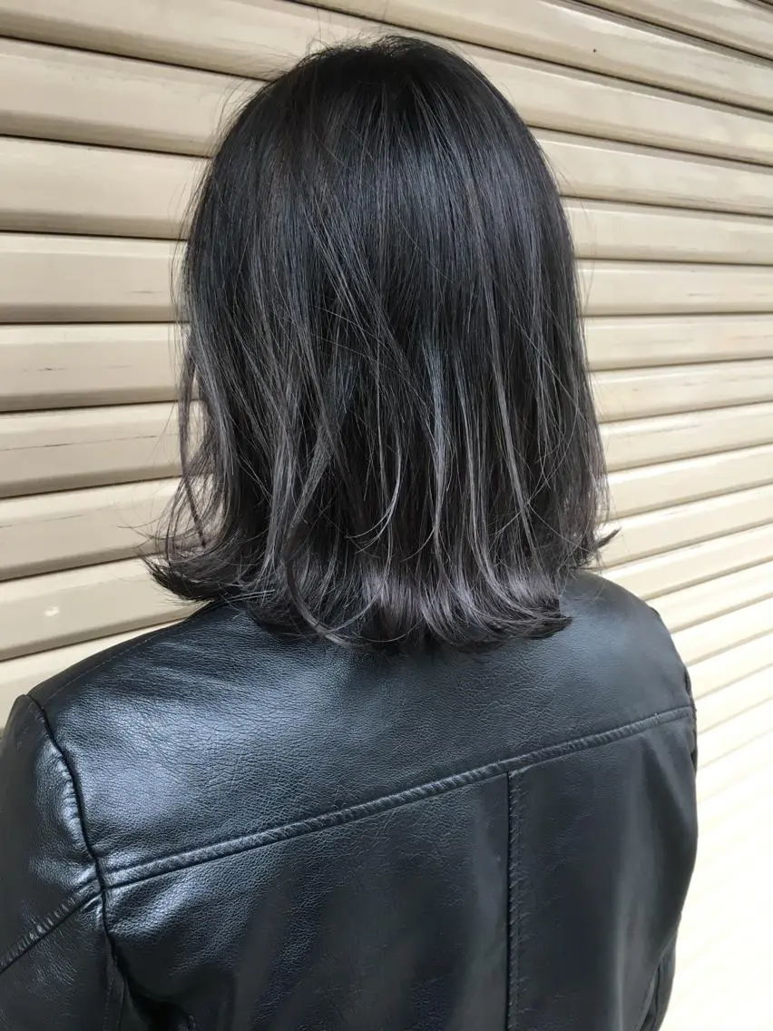 ミディアム カラー 黒髪 寺内 紳悟のヘアスタイル