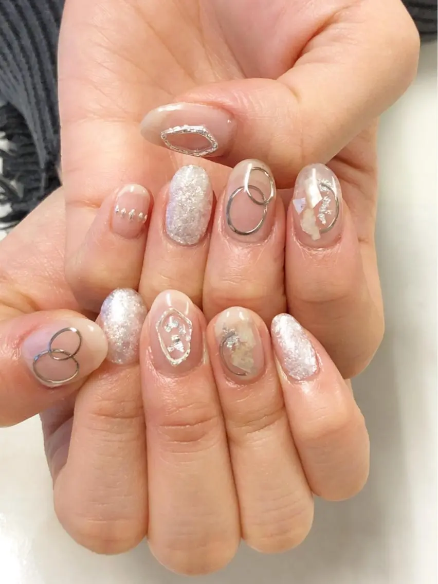 ネイル ニュアンスネイル ストーンネイル KIREIE NAILSのネイルデザイン