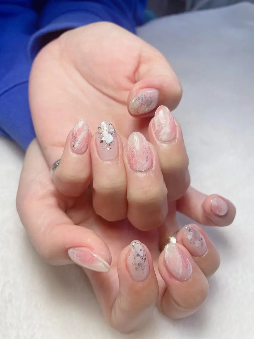 ネイル アートネイル 大理石ネイル(マーブル) ハンドネイル kipinail 川﨑えりかのネイルデザイン