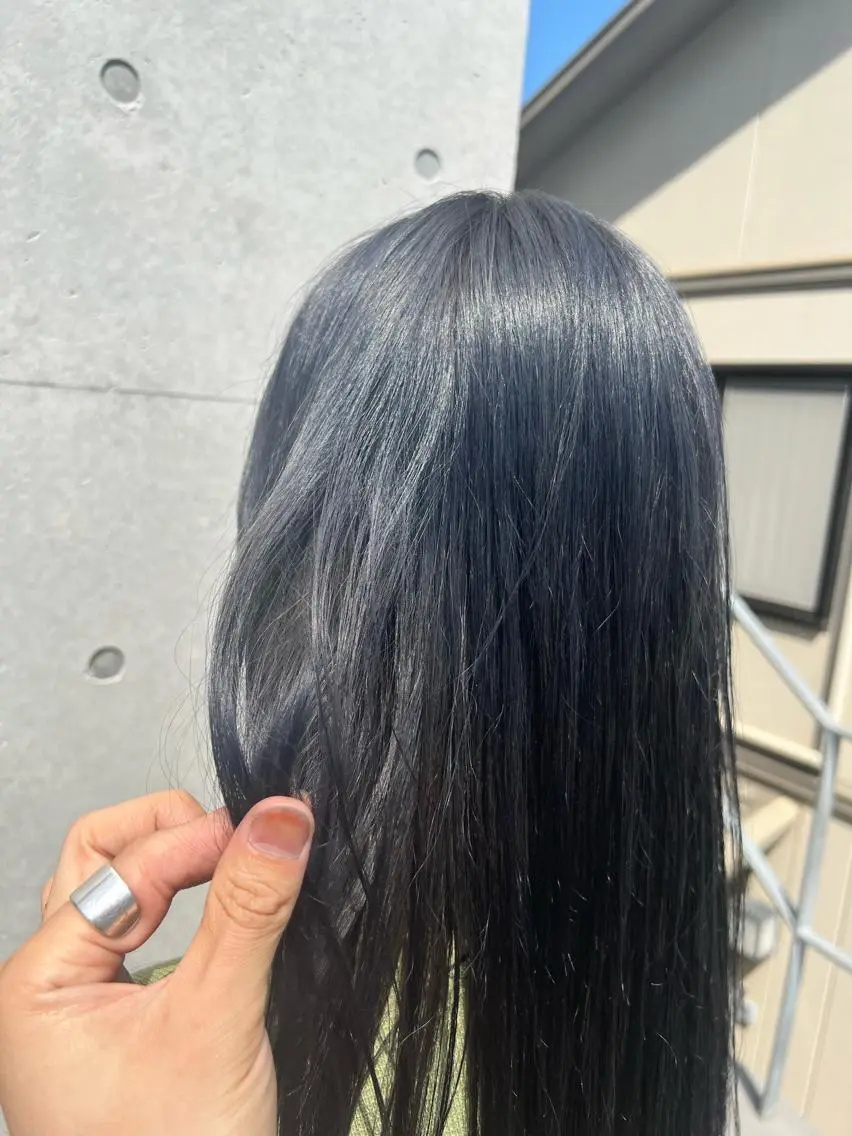 ロング カラー ブルーカラー ダブルカラー カット ヘアカラー 誰より丁寧なカット/ 小林輝/レイヤーのヘアスタイル