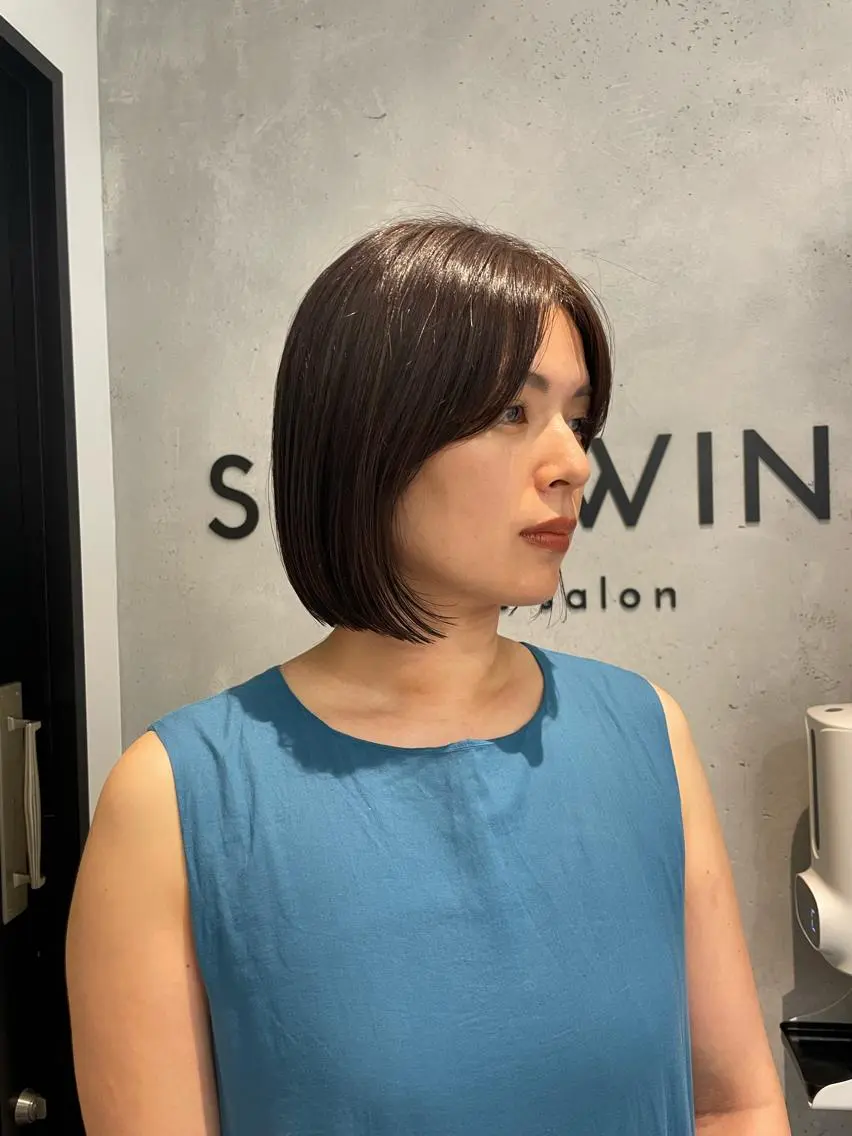 ショート カラー ボブ 韓国風ヘア おくれ毛 ヘアカラー トリートメント ヘアセット メンズ特化 パーマ/オザワのヘアスタイル