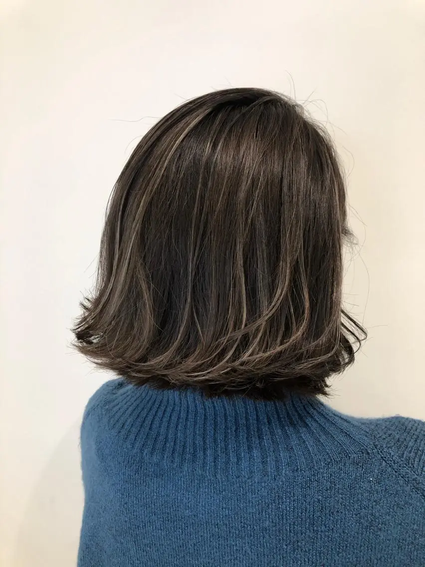 ミディアム アッシュ ハイライト カット ヘアカラー トリートメント ✨髪質改善✨ 田西　基彦のヘアスタイル