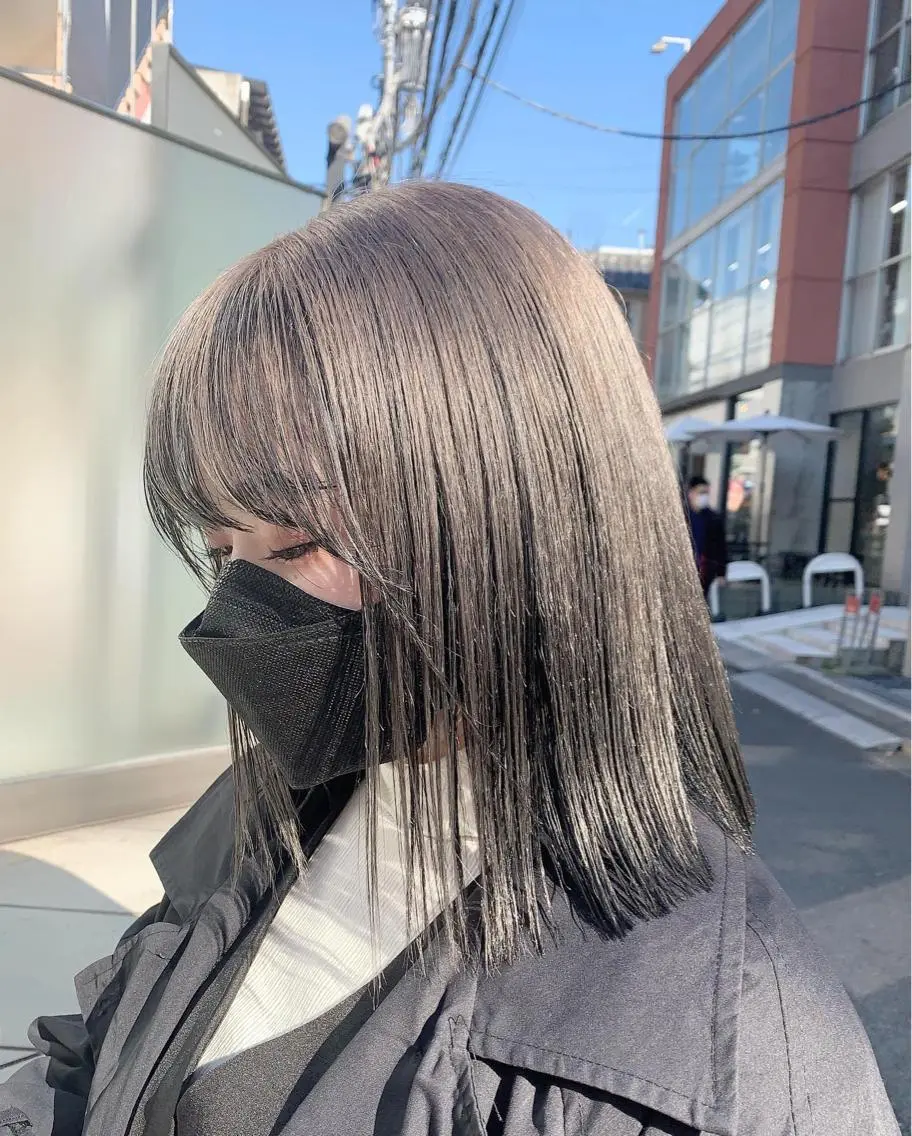 ミディアム カラー ヘアカラー トリートメント 赤みゼロ/透明感 カラー🌿KANTAのヘアスタイル