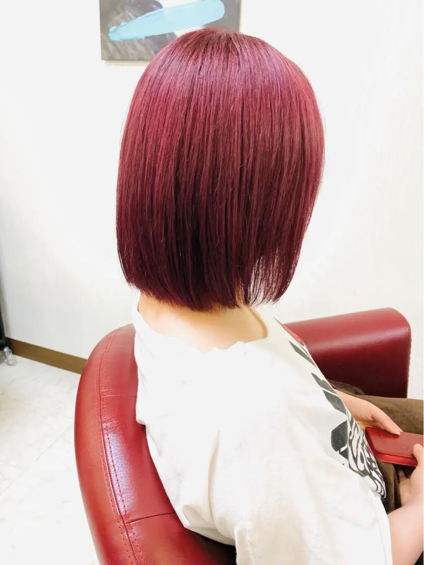 ミディアム カラー ブリーチ ダブルカラー ピンクカラー KEN 🌟のヘアスタイル