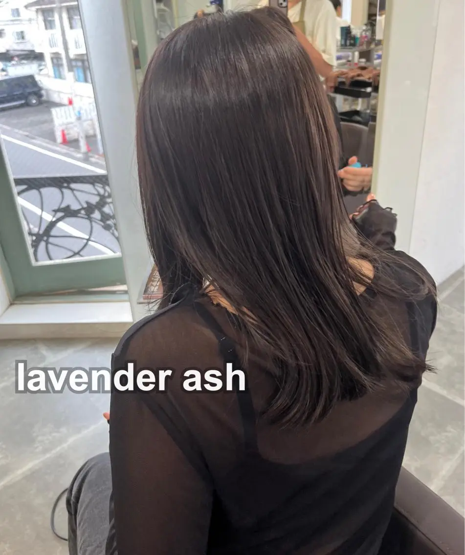 ミディアム カラー ヘアアレンジ アディクシーカラー アッシュ 透明感カラー ラベンダーカラー ラベンダーアッシュ 恵比寿｜眠れる ヘッドスパchacoのヘアスタイル