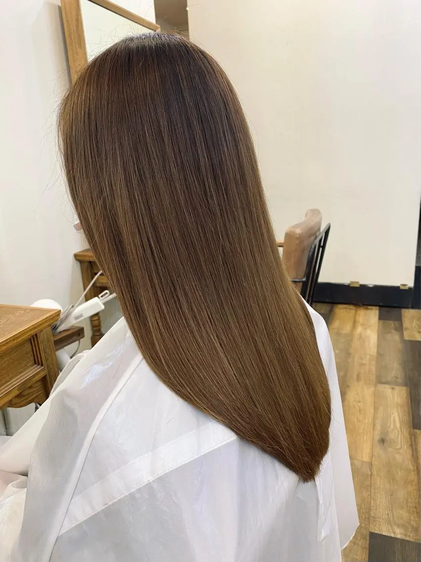 ロング カラー 縮毛矯正 トリートメント 千 田のヘアスタイル