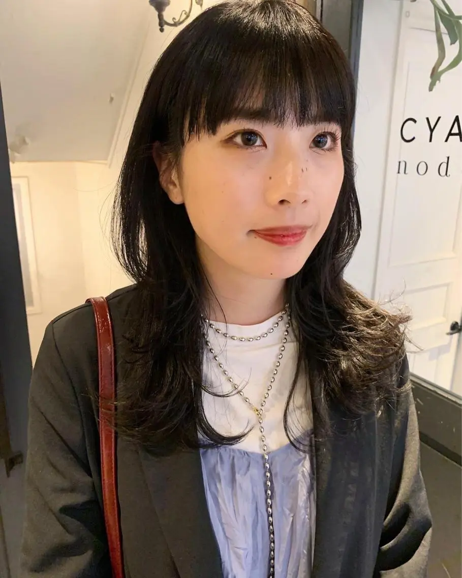 セミロング カラー パーマ ヘアアレンジ メンズ キッズ ネイル マツエク・マツパ メンズウルフカット レイヤーカット ウルフカット ウルフレイヤー ミディアムネイル ウルフレイヤーカット /チヒロのヘアスタイル