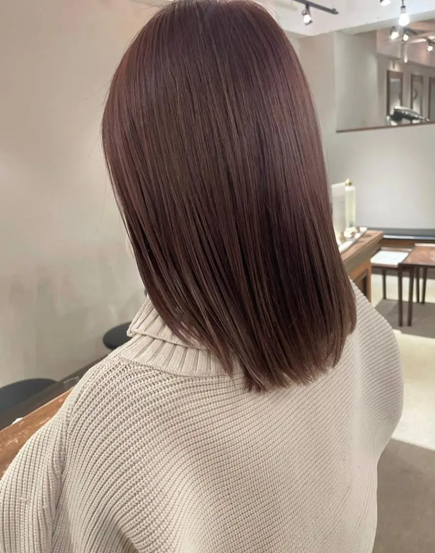 ミディアム カット ヘアカラー トリートメント minatsu 東京の技術を京都でのヘアスタイル