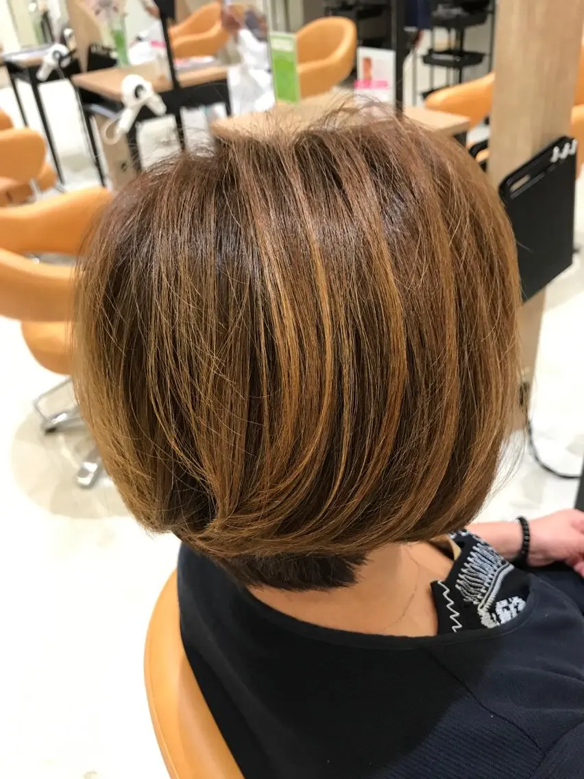 ミディアム ヘアカラー 星野 慎也のヘアスタイル
