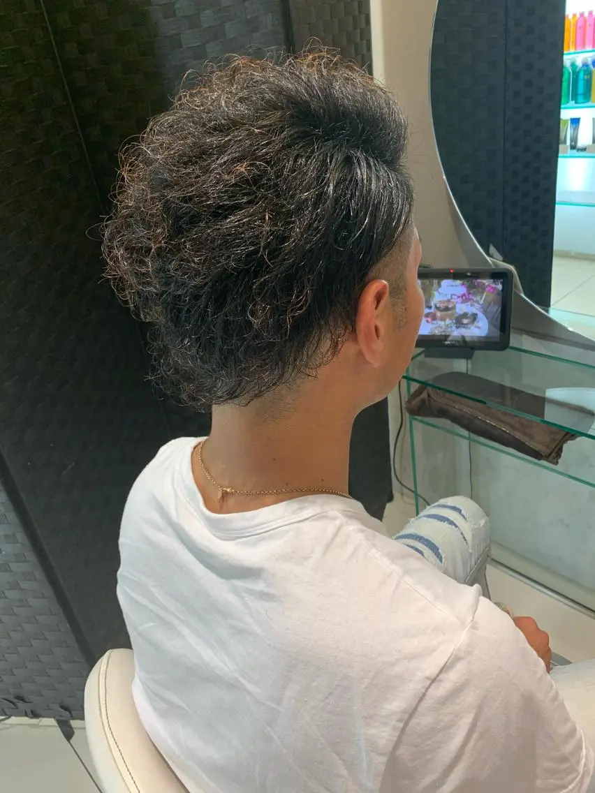ミディアム カット パーマ トリートメント ヘアセット ✨上村 潤平✨メンズヘア✨のヘアスタイル