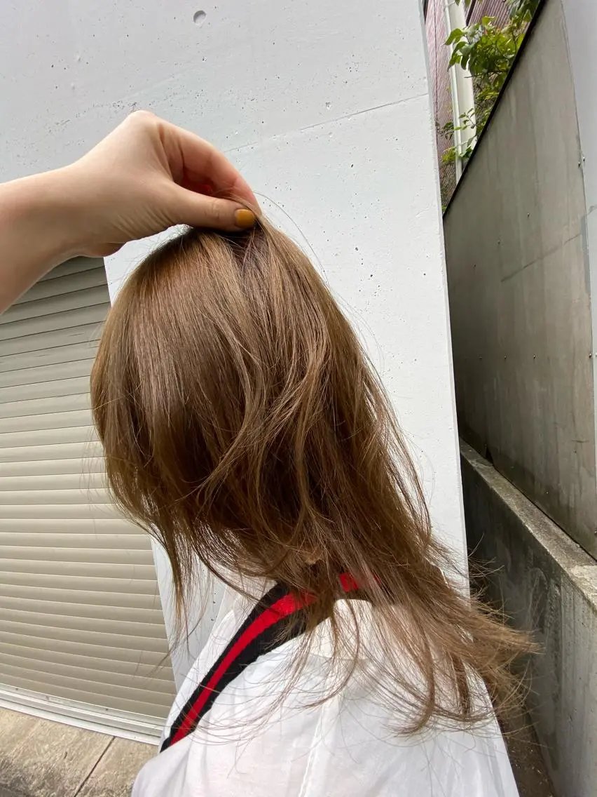 ミディアム カラー ベージュカラー ブリーチ オレンジ お任せヘア☘️☘️ 及川渚のヘアスタイル