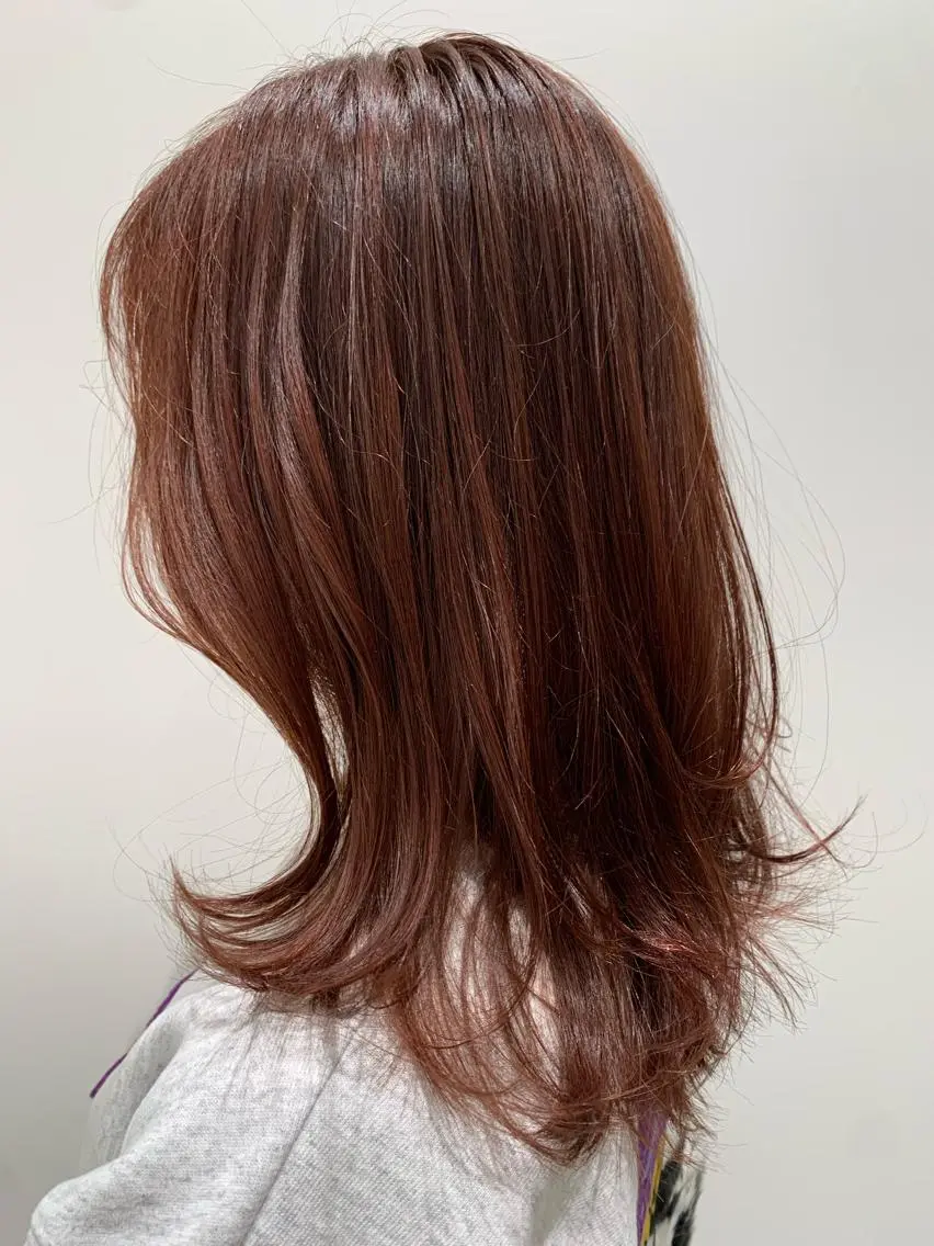 セミロング カット ヘアカラー トリートメント 岐阜駅/レイヤー/パ ーマ/デザインカラーのヘアスタイル
