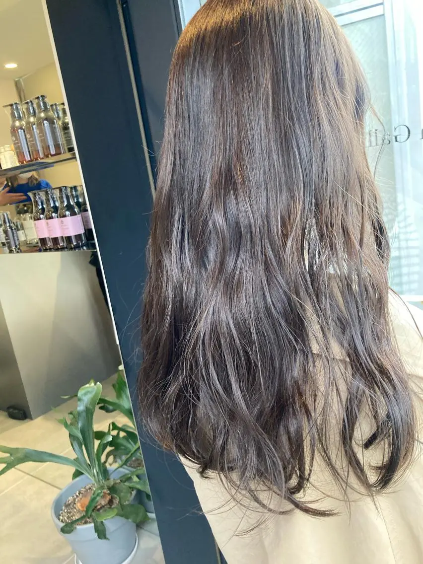 ロング カラー 学生 ヘアカラー トリートメント ヘッドスパ ヘアセット オリーブ透明感カラー 表参道/MIKUのヘアスタイル