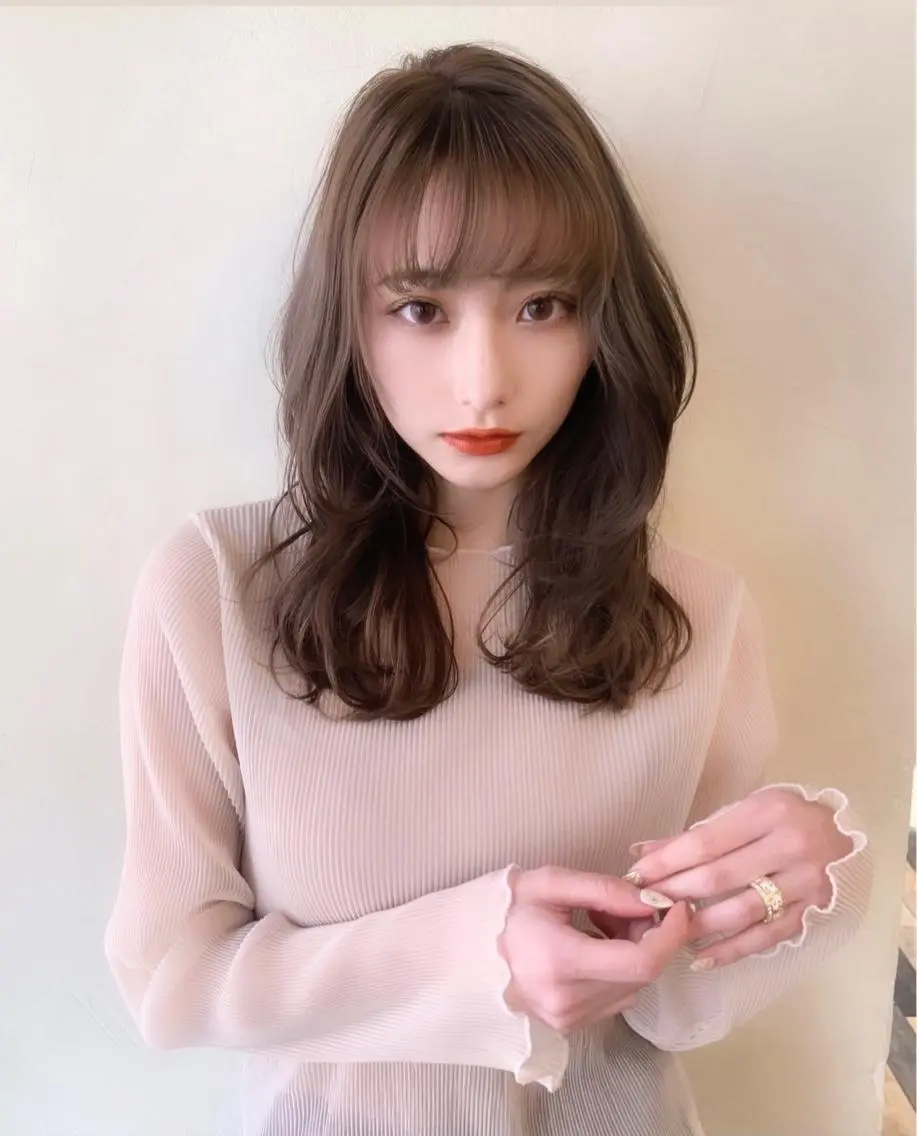 セミロング カット ヘアカラー トリートメント 中園 祥吾のヘアスタイル