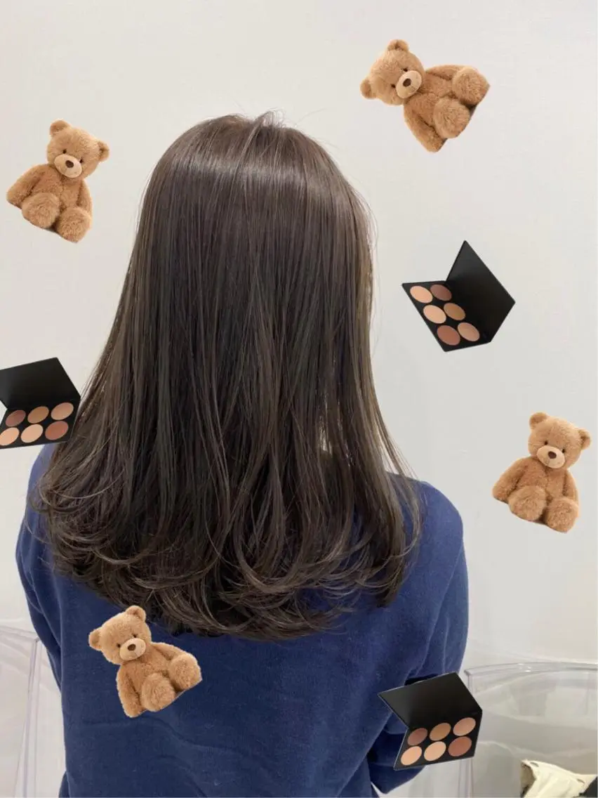 ロング カラー パーマ ヘアアレンジ メンズ キッズ 上品＆韓国風 🥀海心🥀のヘアスタイル