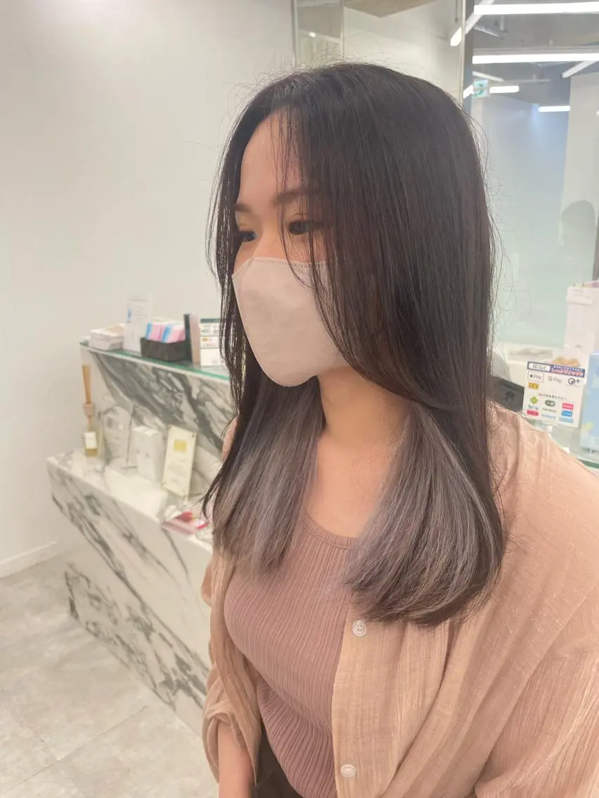 セミロング カラー ヘアアレンジ ブリーチ ヘアカラー トリートメント 【Sweep】おじま のぞみのヘアスタイル