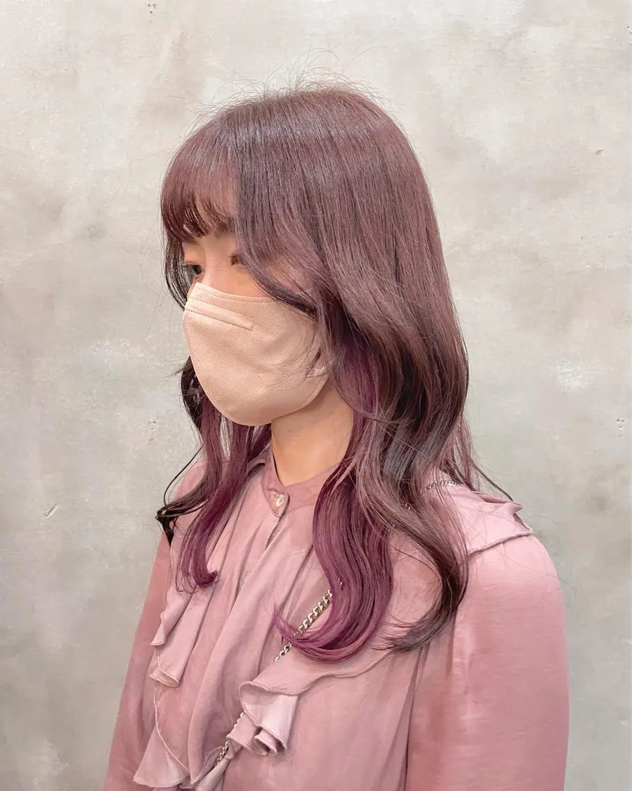 ロング カラー ヘアアレンジ ヘアカラー トリートメント 【ピンク/韓国ヘア/ ヘアセット】亜海のヘアスタイル