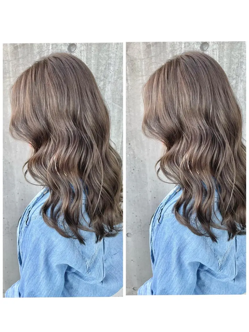 ミディアム カラー カット ヘアカラー 🌟透明感カラー 🌟松岡勇輝のヘアスタイル