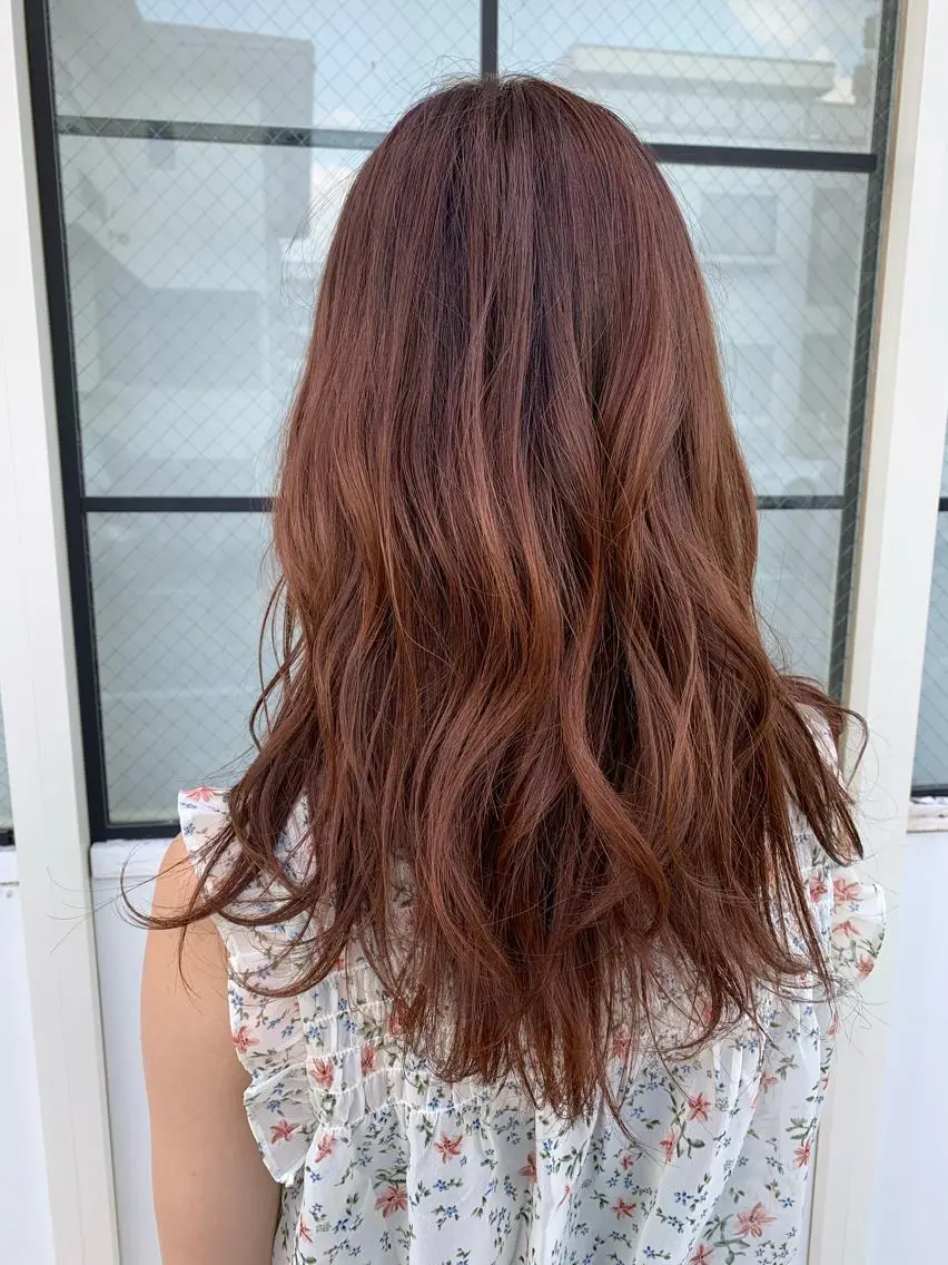 カラー オレンジ 竹前 葉月のヘアスタイル