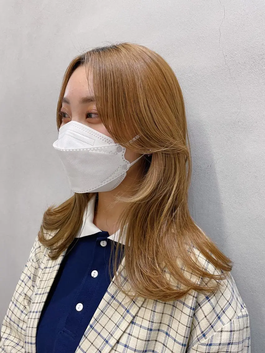 ミディアム 顔まわりレイヤー 顔周りカット 韓国風ヘア レイヤーカット 似合わせカット fuka モデル募集のヘアスタイル