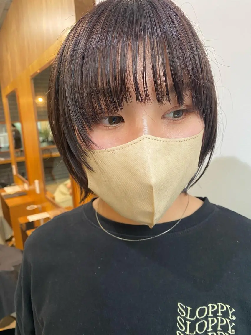 ミディアム カラー ブリーチ 透明感カラー ダブルカラー ラベンダーカラー ブリーチなしカラー 砂原 ひよりのヘアスタイル