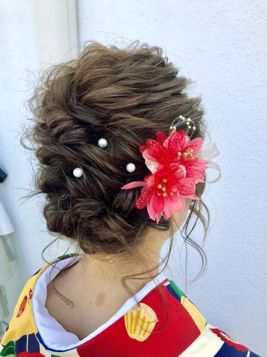 ヘアアレンジ 卒業式のヘアスタイル ヘアセット marie-anne 浜松元目店のヘアスタイル