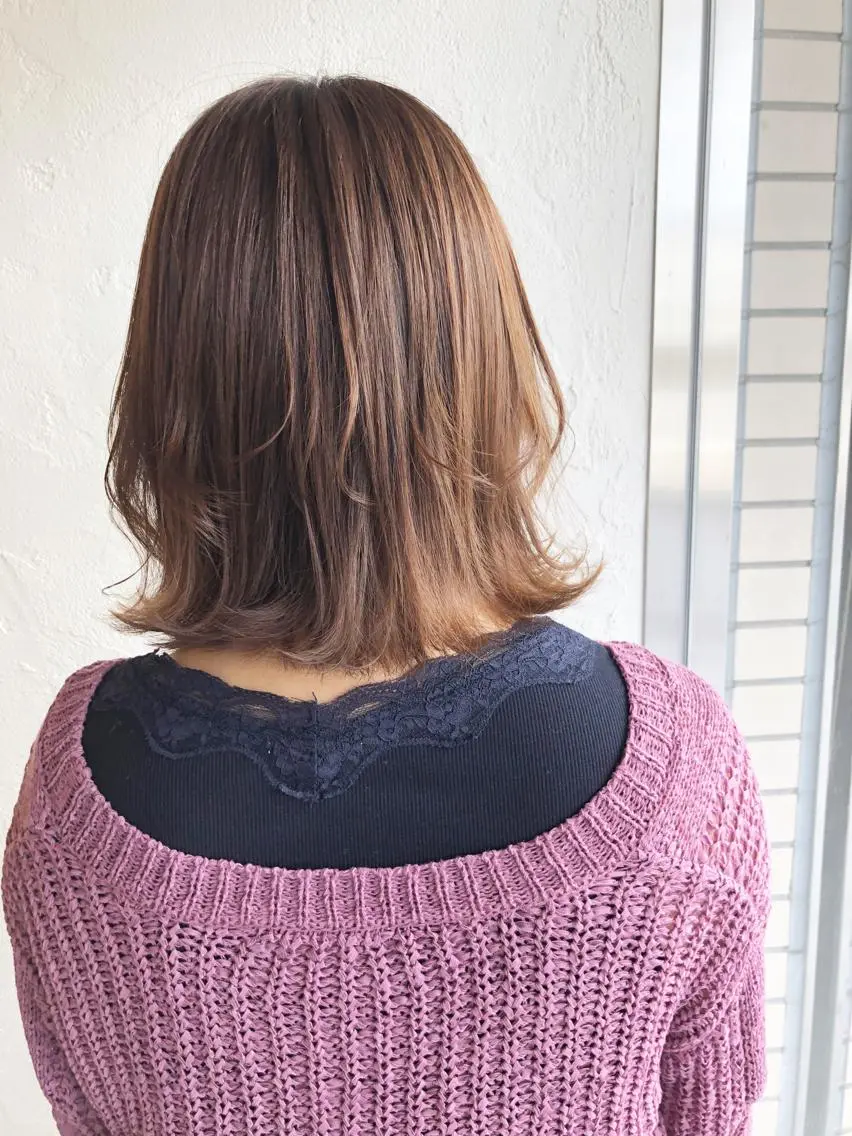 ミディアム ボブレイヤー ボブ レイヤーカット キノシタ ナオユキのヘアスタイル