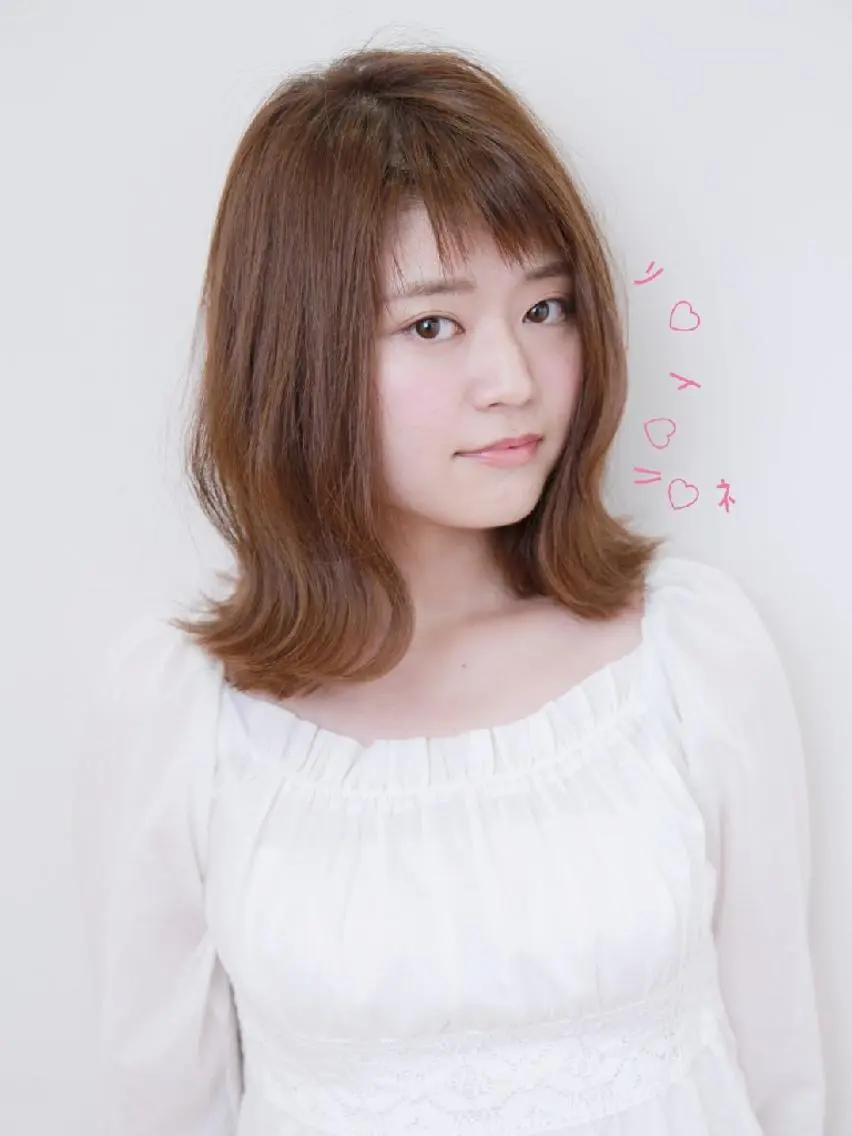 ミディアム カラー 外ハネヘア カット ヘアカラー トリートメント ✨ブリーチなし透明感 カラー✨ゆりかのヘアスタイル