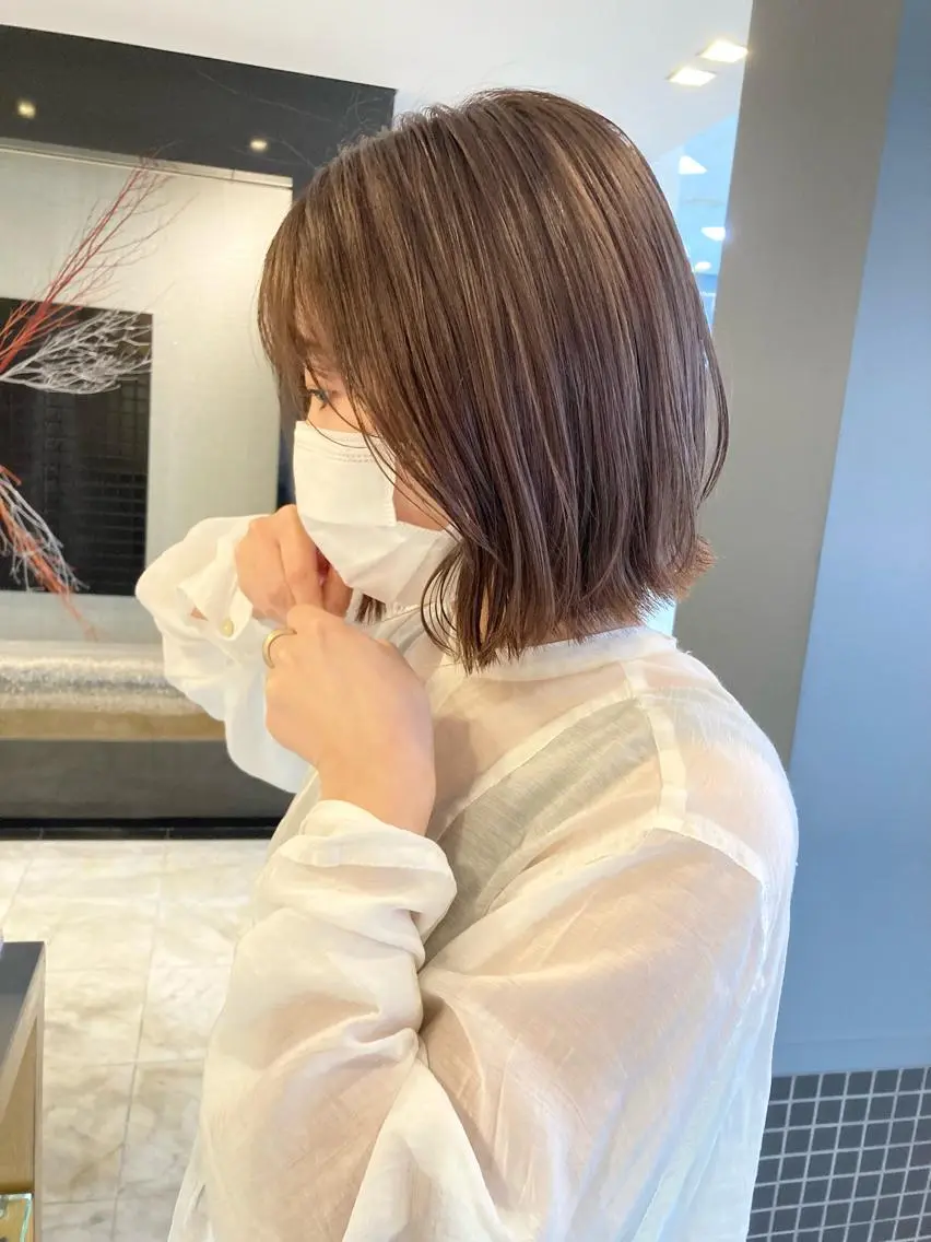 ショート ボブ カット ヘアカラー トリートメント 村本 千優のヘアスタイル