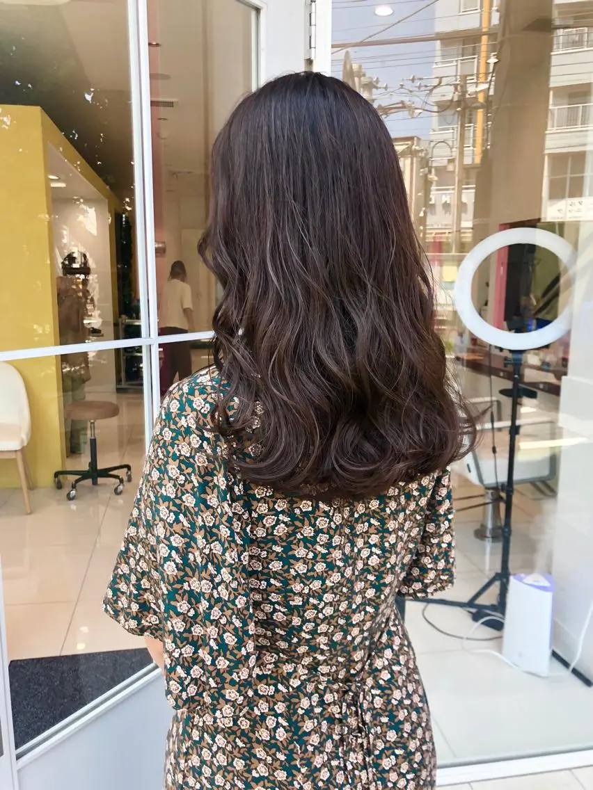 セミロング カラー ブラウンカラー モカブラウン ウルフカット ハッシュカット/七海のヘアスタイル