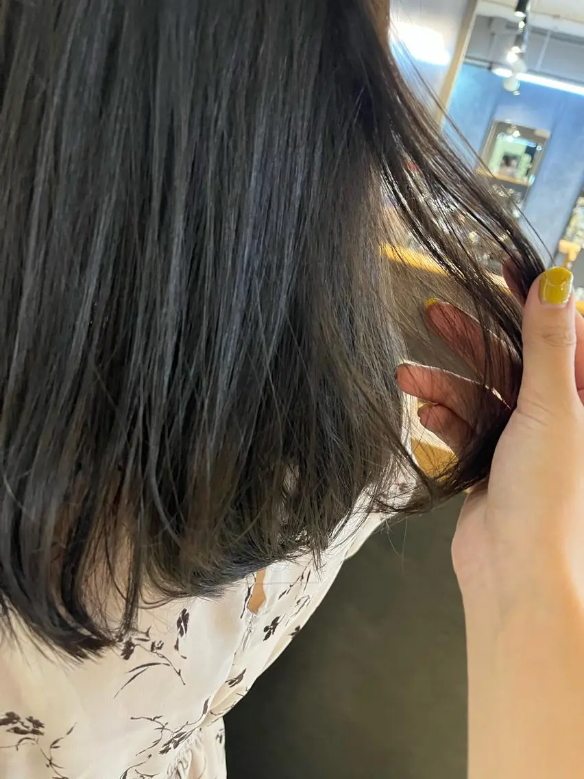 ミディアム カラー ヘアアレンジ メンズ キッズ マツエク・マツパ アイブロウ 透明感カラー🤎 ゆりのヘアスタイル