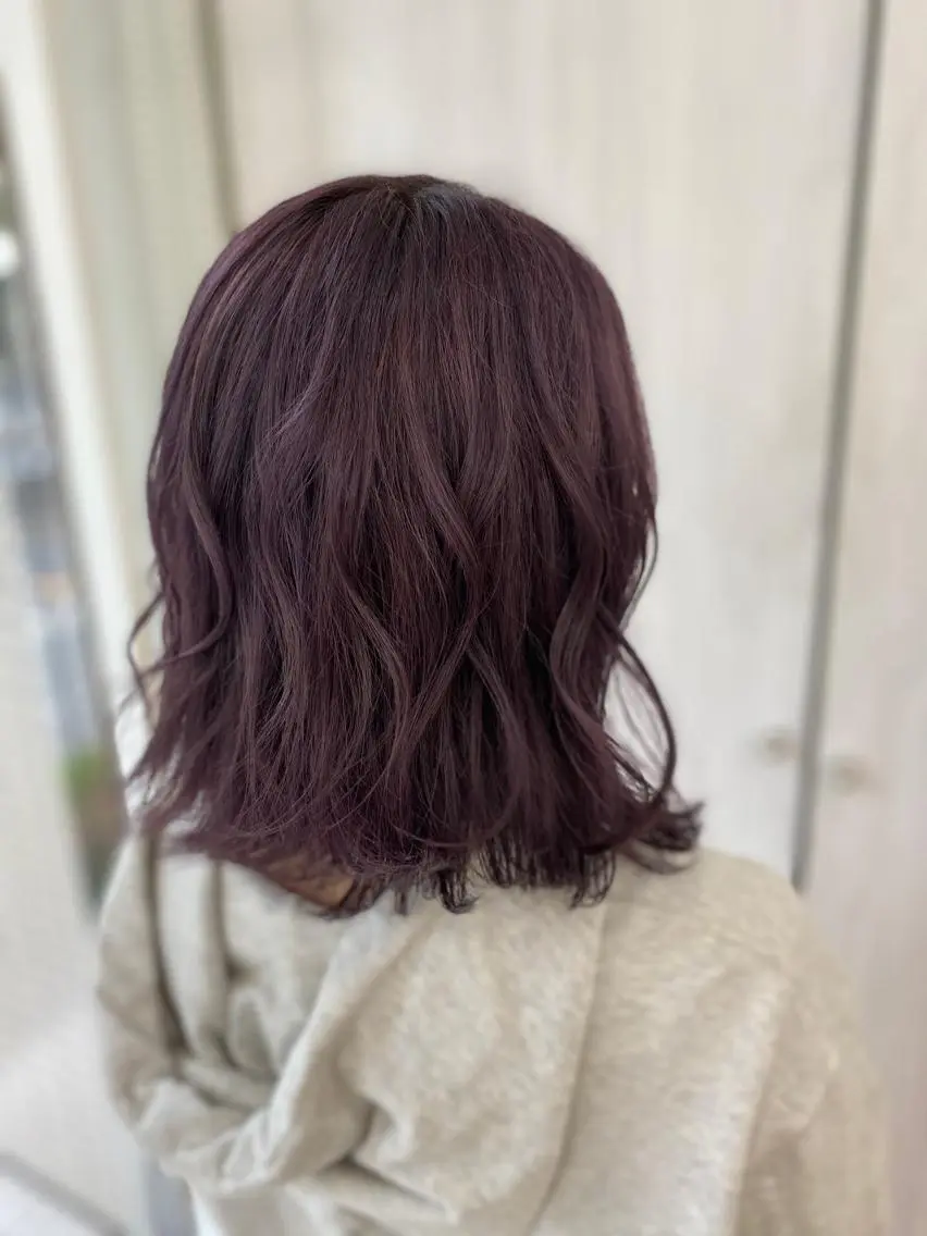 ミディアム カラー ヘアアレンジ バイオレットカラー カット ヘアカラー 松井 敬太郎のヘアスタイル
