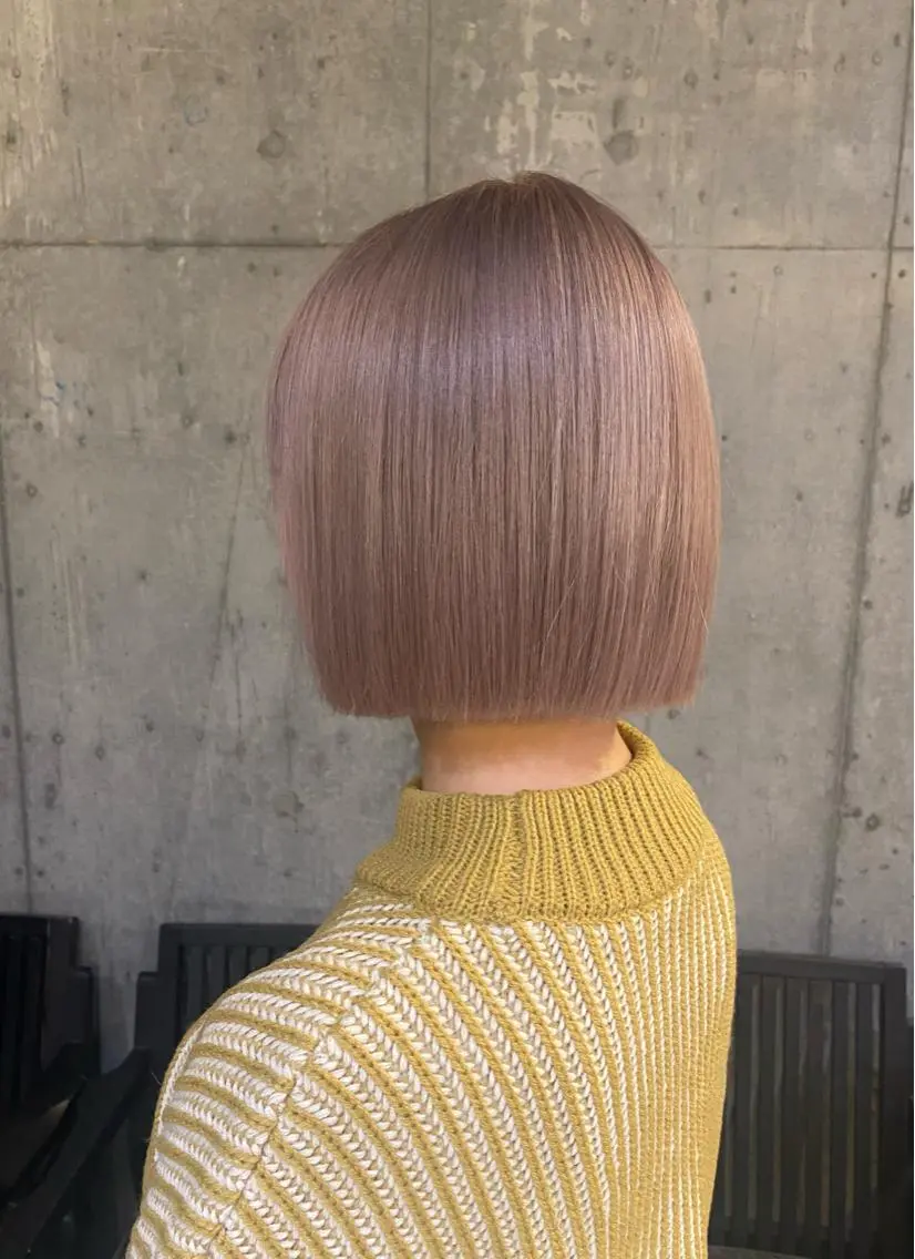 ショート カラー アッシュ ベージュカラー 黒髪 ブルーカラー ブルーブラック 艶感/韓国風 🤍moeka🤍のヘアスタイル
