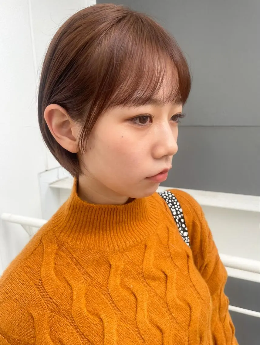 ショート ボブ デート ハイライト 髪質改善 韓国風ヘア 【20代ダメージ毛に 髪質改善】のヘアスタイル