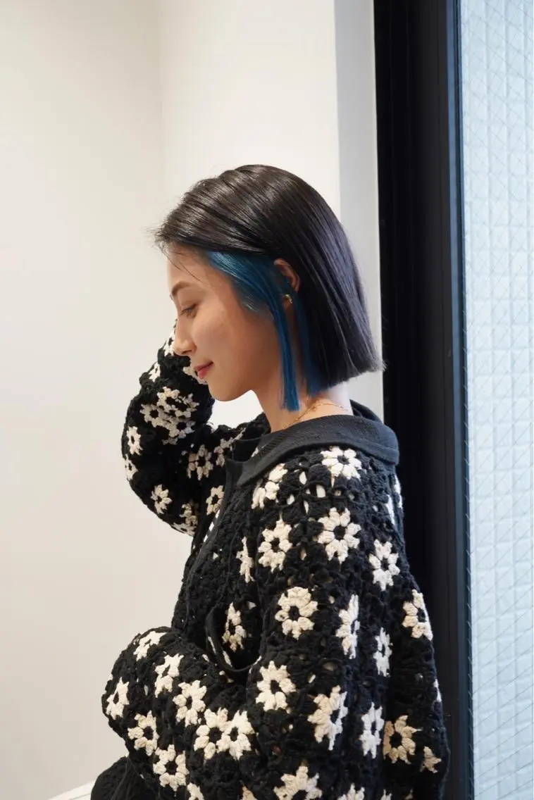 ショート カラー ブルーカラー ボブ カット ヘアカラー トリートメント ヘアセット メンズ特化 パーマ/オザワのヘアスタイル