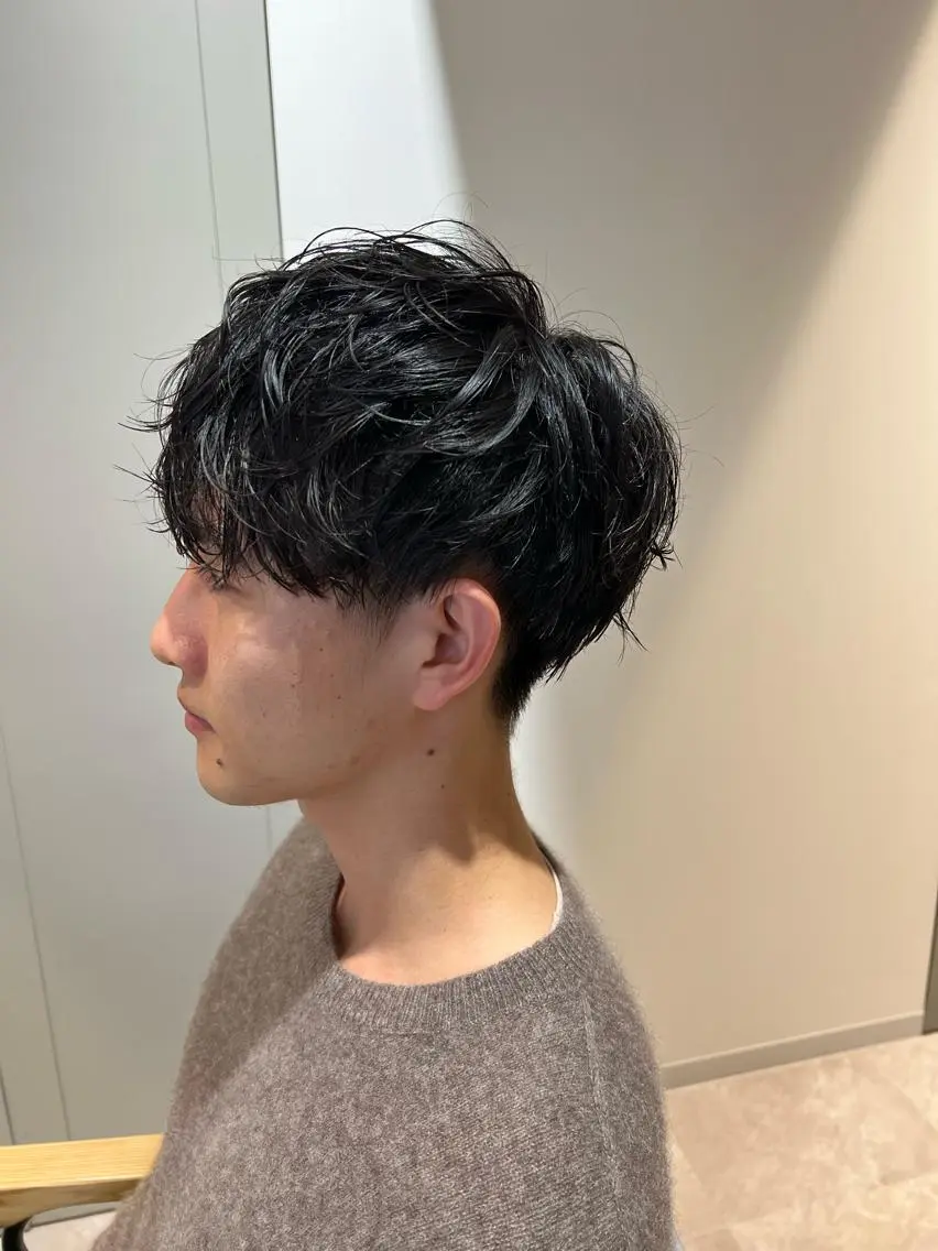 パーマ メンズ カット パーマ ⭕️メンズパーマ⭕️ 山口　裕太郎のヘアスタイル