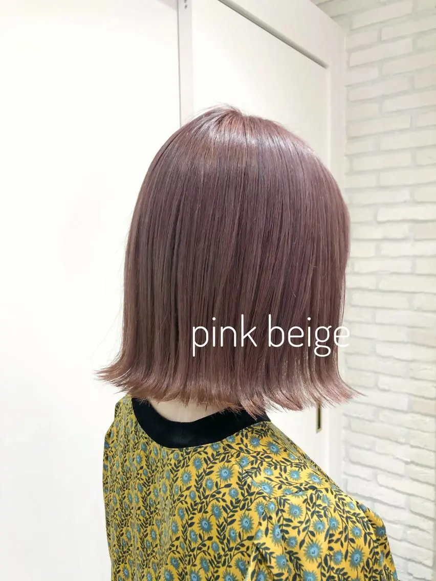 ミディアム カラー ベージュカラー ラベンダーカラー ラベンダーベージュ ピンクカラー ピンクラベンダー 大平 美沙のヘアスタイル
