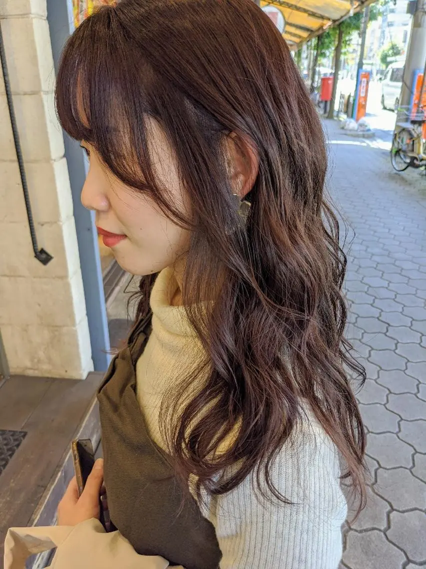 ミディアム カラー アッシュ ラベンダーカラー ラベンダーアッシュ カット 縮毛矯正 hair salon Zöld.のヘアスタイル