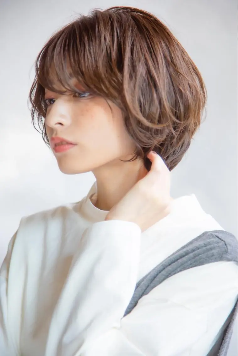 ショート パーマ ショートボブ ボブ ショートヘア 髪質改善 縮毛矯正/ レイヤー/銀座/本木のヘアスタイル