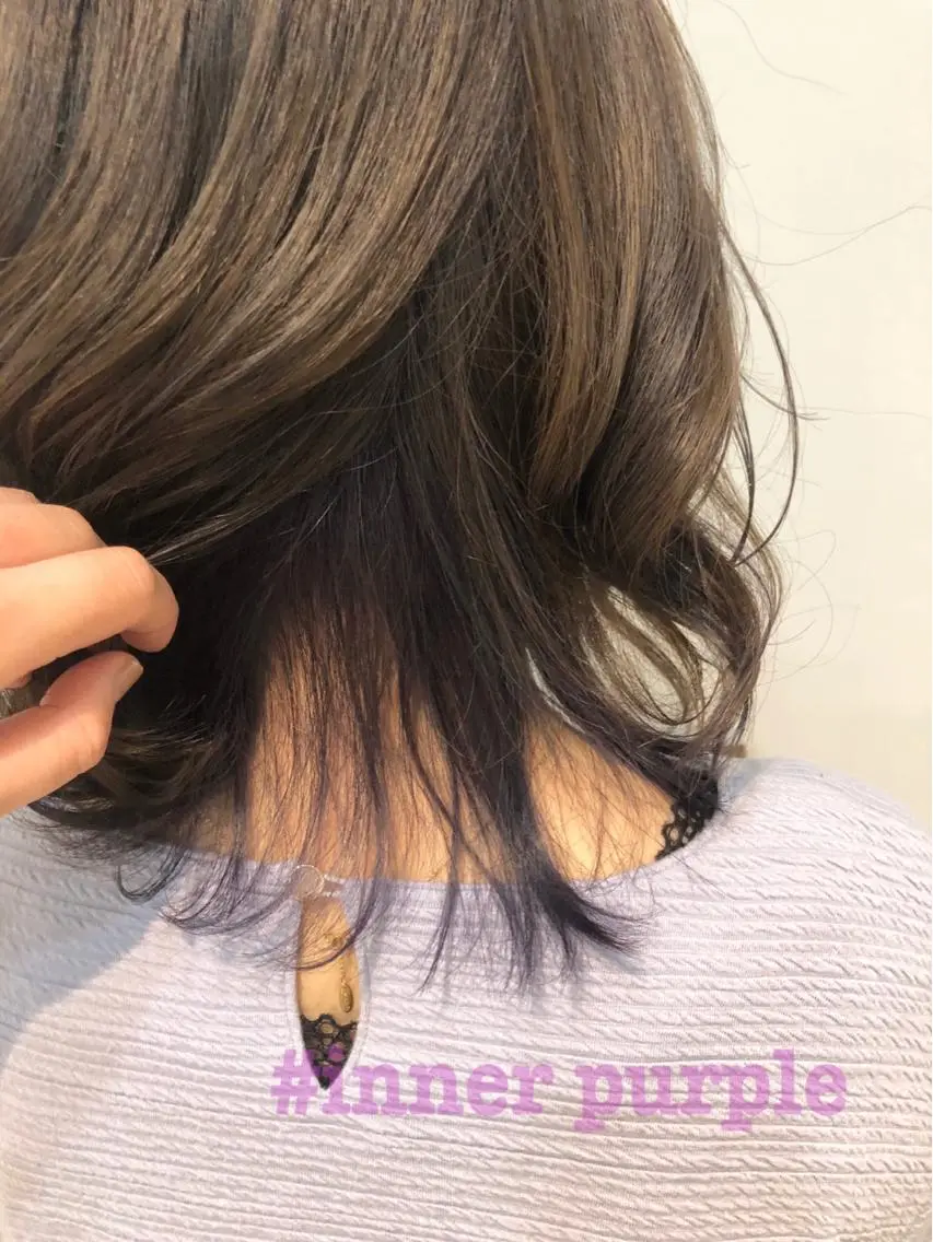 ミディアム カラー ブリーチ ラベンダーカラー 🤍中野 レオ🤍のヘアスタイル