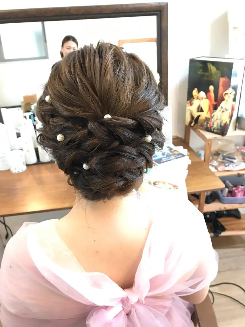 セミロング ヘアアレンジ 早朝✨ヘアセット 着付け/清水玲歌のヘアスタイル