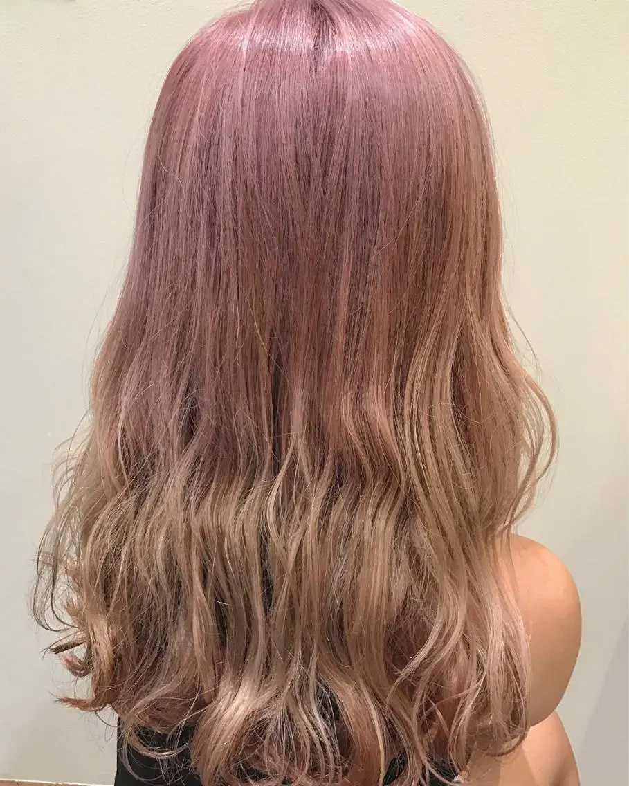 セミロング カラー パーマ ヘアアレンジ ベージュカラー ピンクカラー ピンクベージュ 🍋透け感カラー🍃 オリーブ🍐Kahoのヘアスタイル