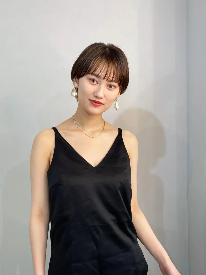 ショート カラー ミストバング フェイスフレーミング ショートヘア メンズカット メンズパーマのヘアスタイル