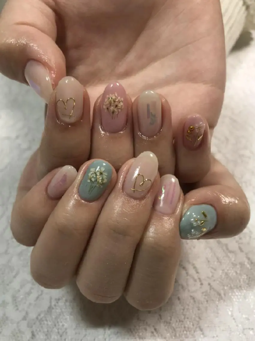 ネイル フラワーネイル 春ネイル ハンドネイル ハンドケア lylynail YUUKAのネイルデザイン