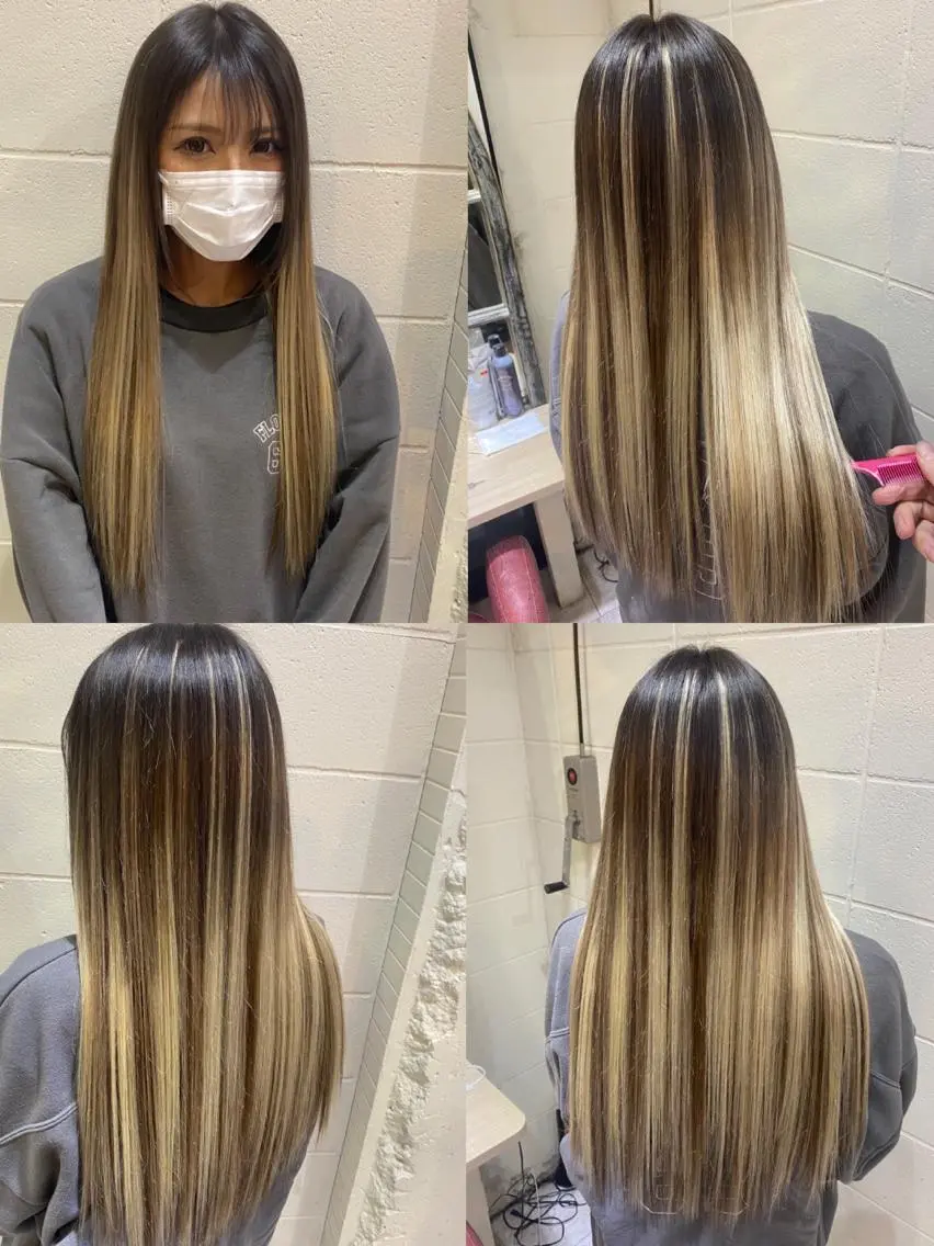 ロング カラー ササ キのヘアスタイル