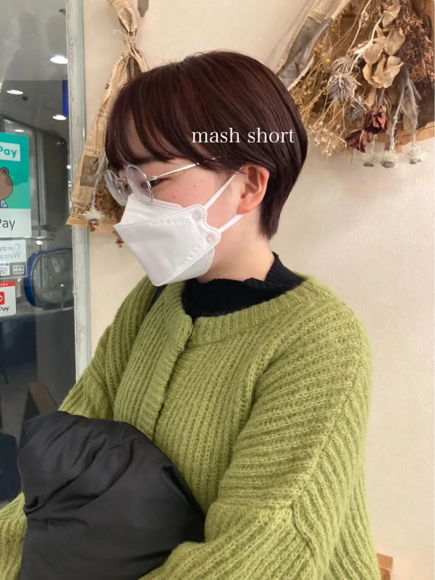 ショート カラー 切りっぱなしボブ ショートボブ ハンサムショート ブラウンカラー ピンクカラー カット ヘアカラー トリートメント 初めてのショート お任せください✂️のヘアスタイル
