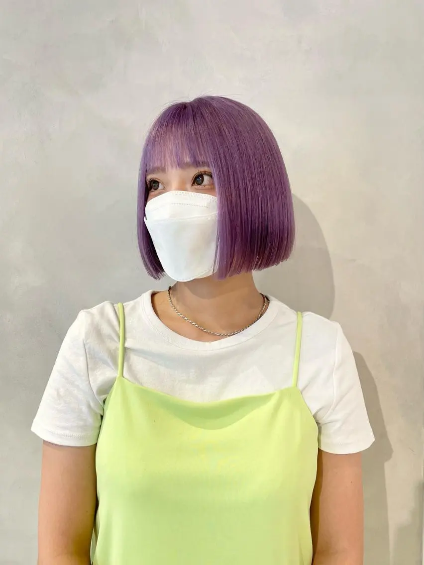 ショート カラー パープルカラー ハイトーン×レイヤー ／遠藤将太のヘアスタイル